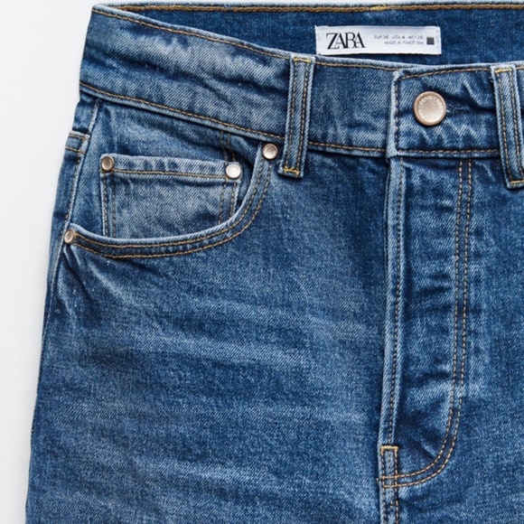 ZARA HIGH RISE VINTAGE SLIM JEANS Mid-Blue - Picture 8 of 11